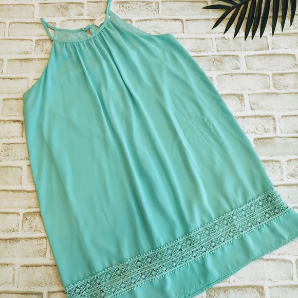 EVERLY Light Blue dress with lace detail - Picture 5 of 7